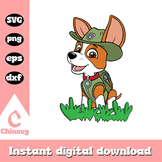 Tracker cute dog paw patrol svg, paw patrol svg, cartoon character svg