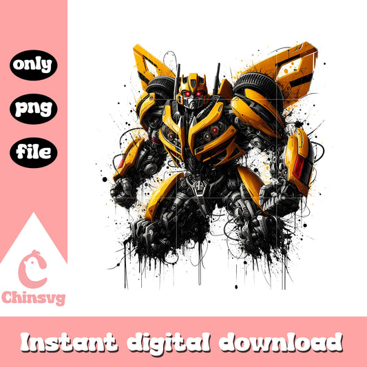 Transformer bumblebee character design png, cartoon characters png