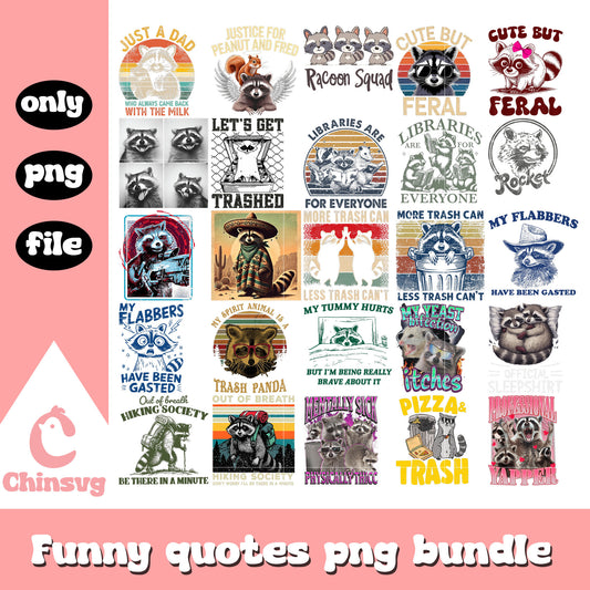 Trash and funny quotes design bundle png, trash png, quotes png