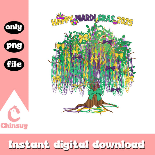 Tree colorful mardi gras png, when does mardi gras start​ png