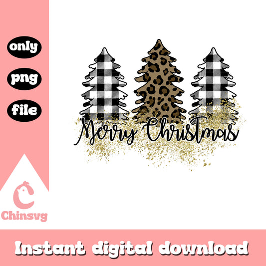 Tree merry christmas plaid design png, merry christmas trees​ png