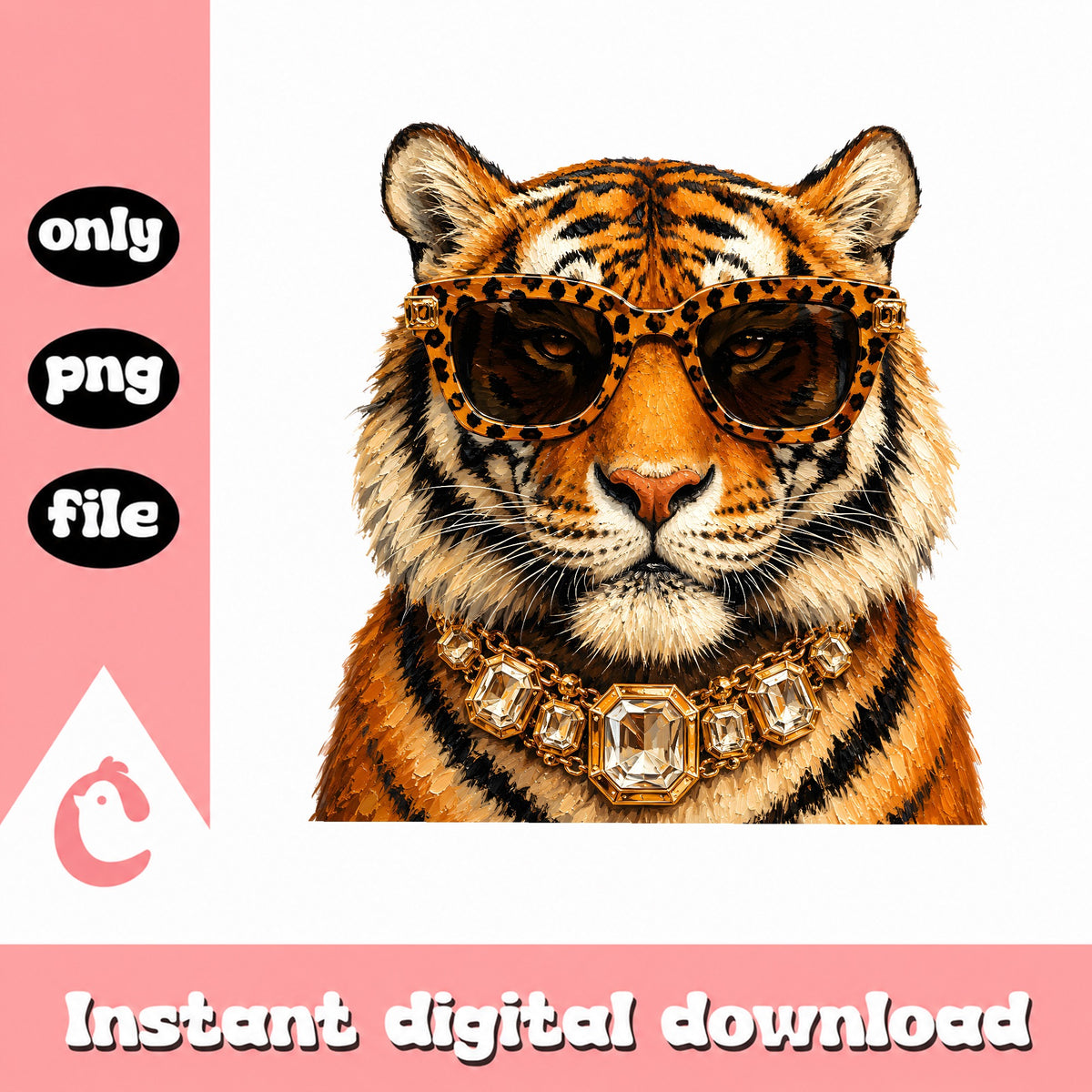 Trendy Tiger With Sunglasses PNG, Funny Tiger, Cool Animal PNG