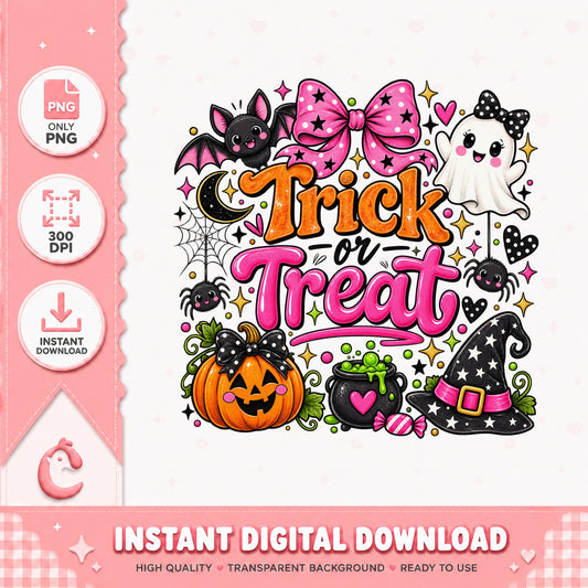 Trick Or Treat Halloween Clipart, Cute Spooky Design, PNG