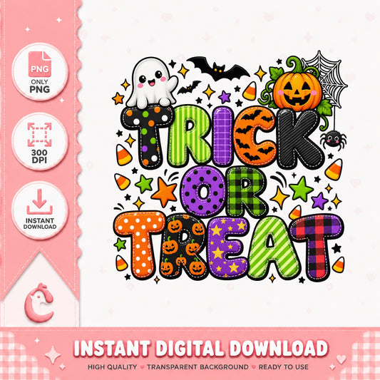 Trick Or Treat Halloween PNG, Pumpkin Ghost Bat Clipart, PNG