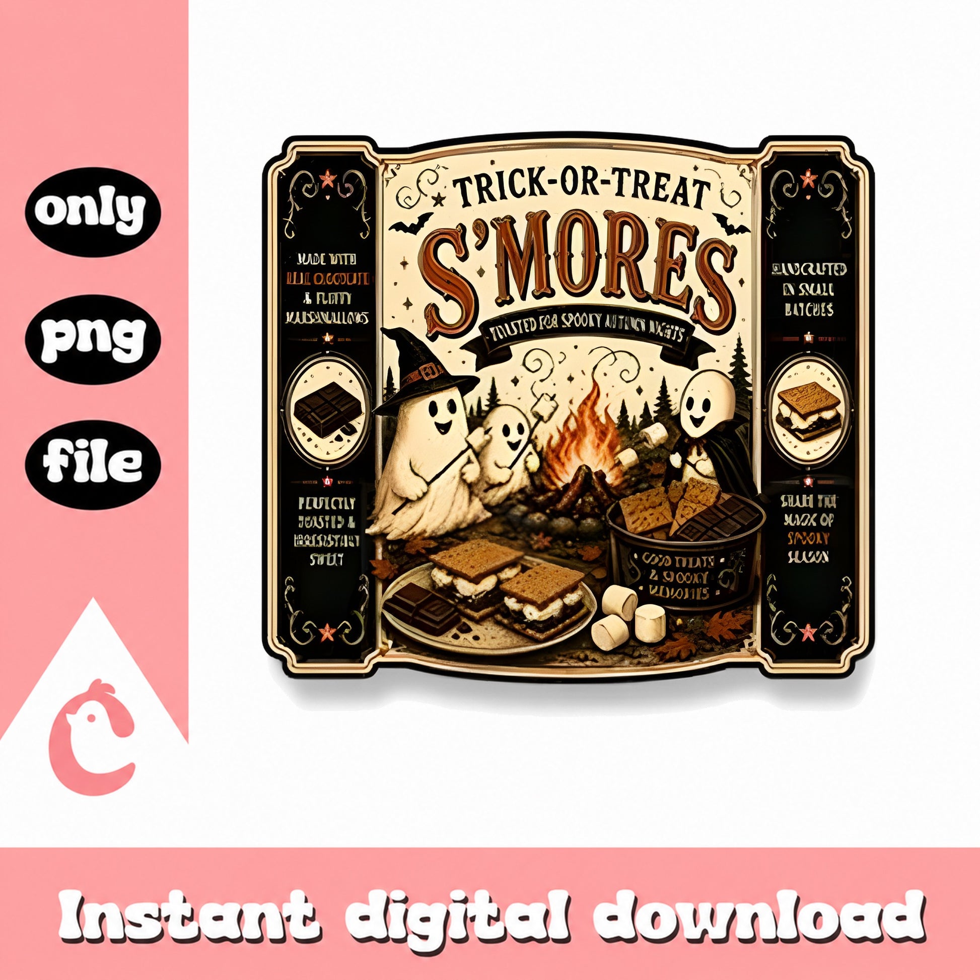 Trick Or Treat S'mores Ghost PNG, Halloween Camping PNG, PNG File