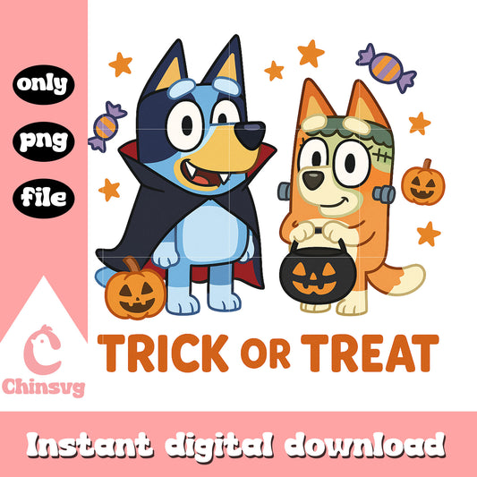 Trick or treat bluey horror halloween png, bluey halloween png
