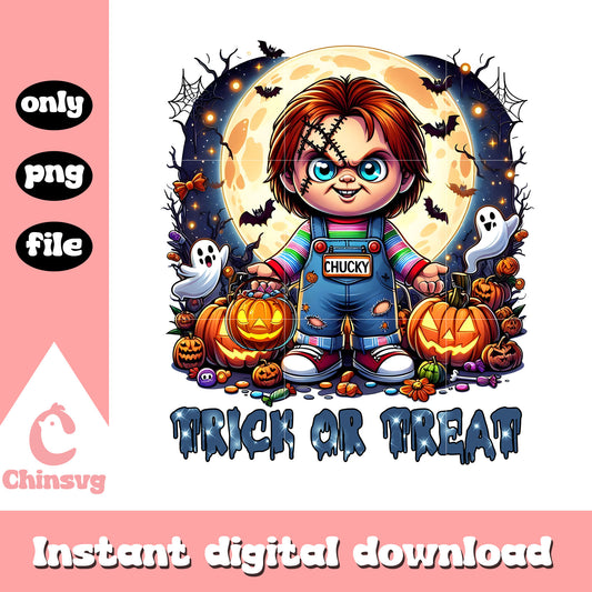 Trick or treat chucky chibi halloween png, chucky chibi halloween png