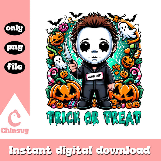 Trick or treat michael myers chibi png, michael myers chibi png