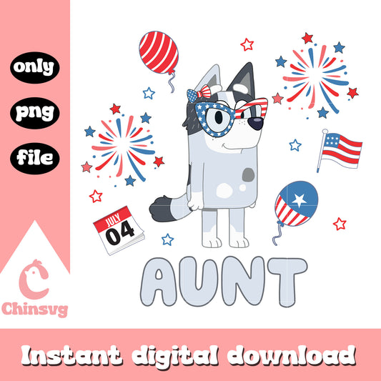 Trixie dog aunt happy 4th of july png, Trixie dog aunt png