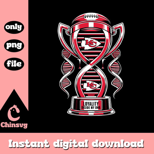 Trophy Kansas City Chiefs loyalty inside my DNA svg, kansas city chiefs logo svg