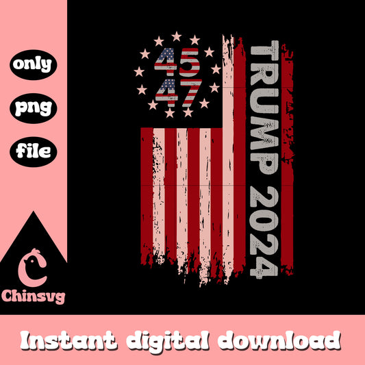 Trump 24 usa flag png, USA flag retro png, trump voting png