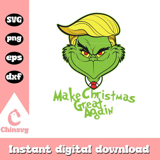 Trump make christmas great again svg, trump grinch​ svg