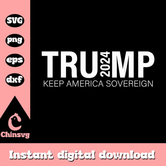 Trump keep america sovereign logo design svg, trump text logo​ svg