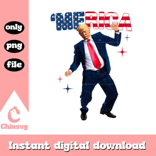 Trump merica 4th of july png, Trump merica dancing png