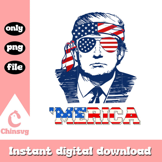 Trump merica usa glasses png, trump 4th of july png, trump usa flag png
