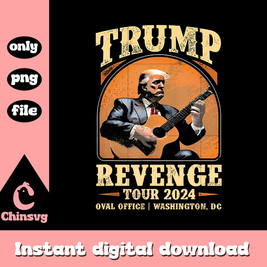 Trump revenge tour 2024 png, trump revenge png, trump guitar png