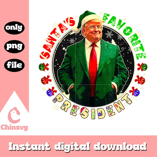Trump santa favorite president logo christmas png, president trump png