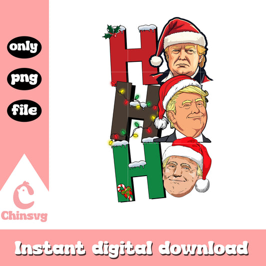 Trump santa ho ho ho christmas design png, donald trump christmas​ png