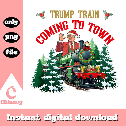 Trump train coming to town christmas png, trumps christmas tree​ png
