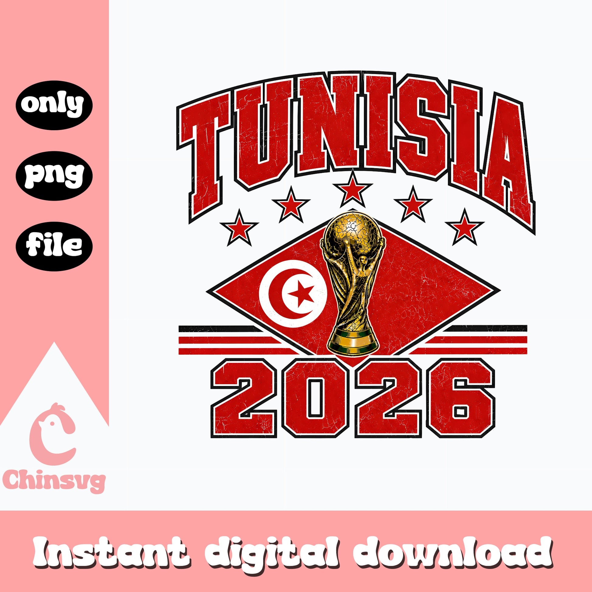 Tunisia 2026 World Cup PNG, Tunisia Football Fan Shirt, Soccer PNG