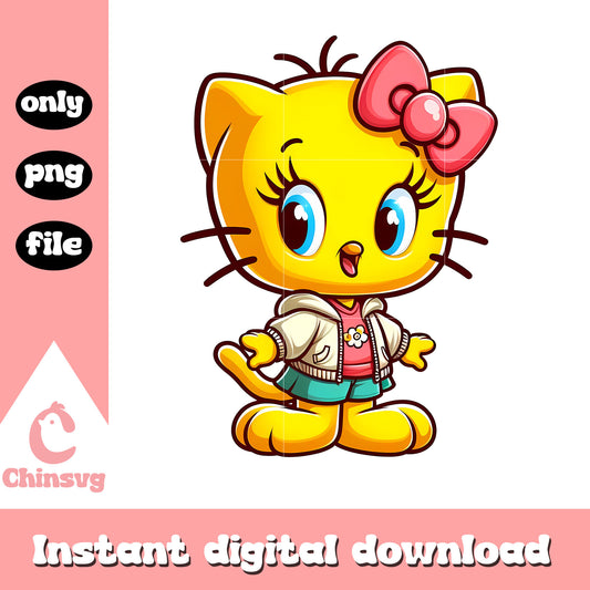 Tweety hello kitty png, sanrio hello kitty png, cartoon png