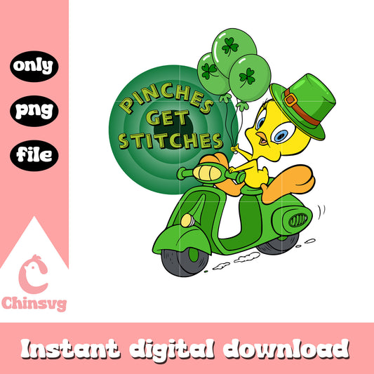 Tweety pinches get stitches png, when is st patrick's day png