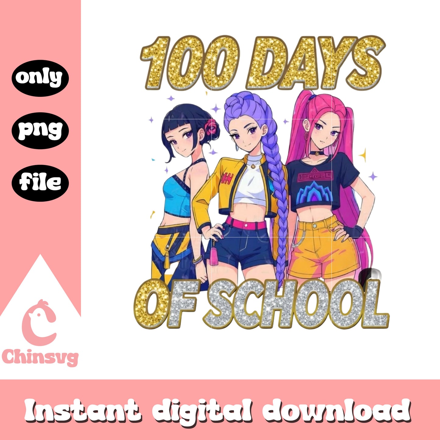 Twinkle huntrix 100 days of school png