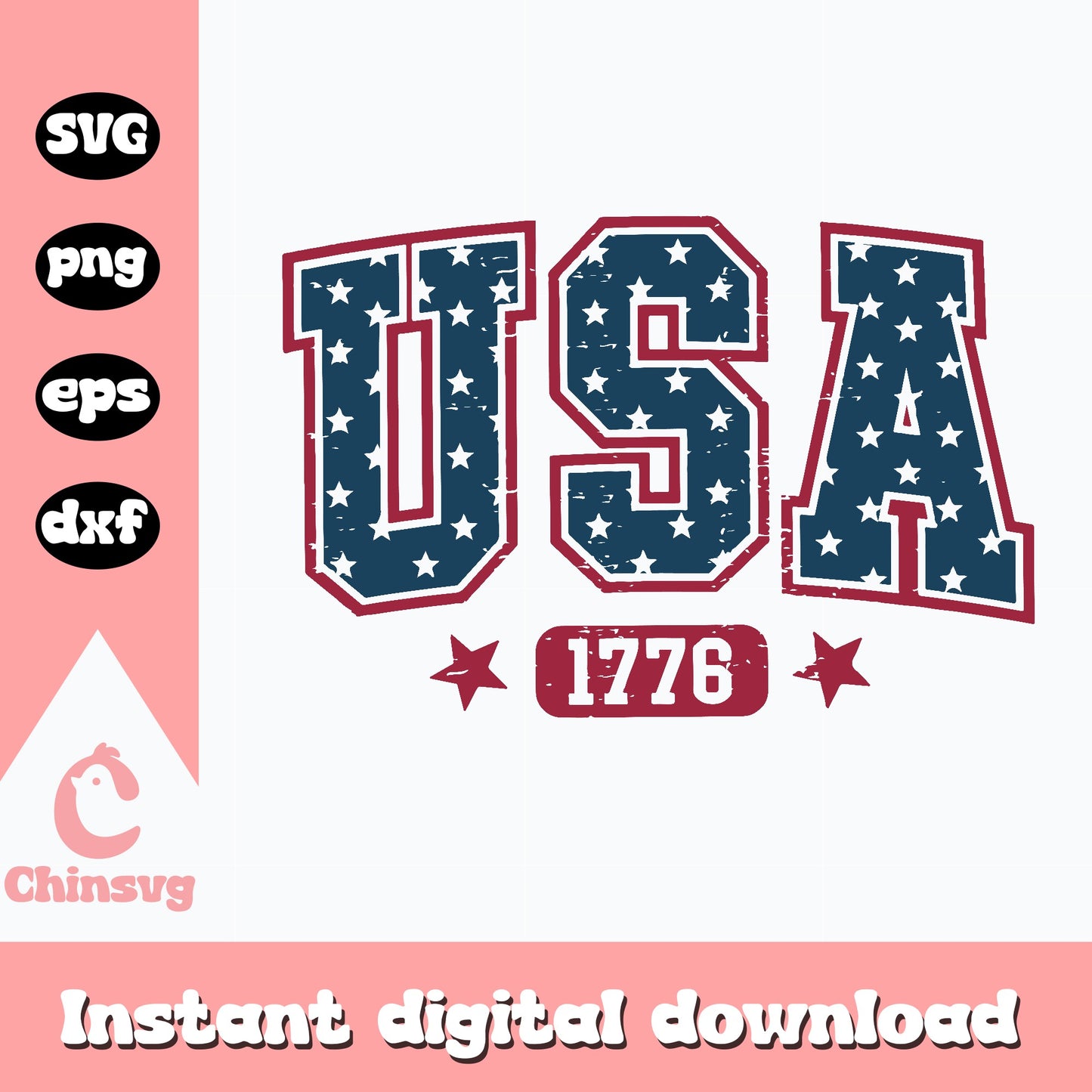 USA 1776 SVG, 4th Of July Patriotic SVG, America PNG SVG