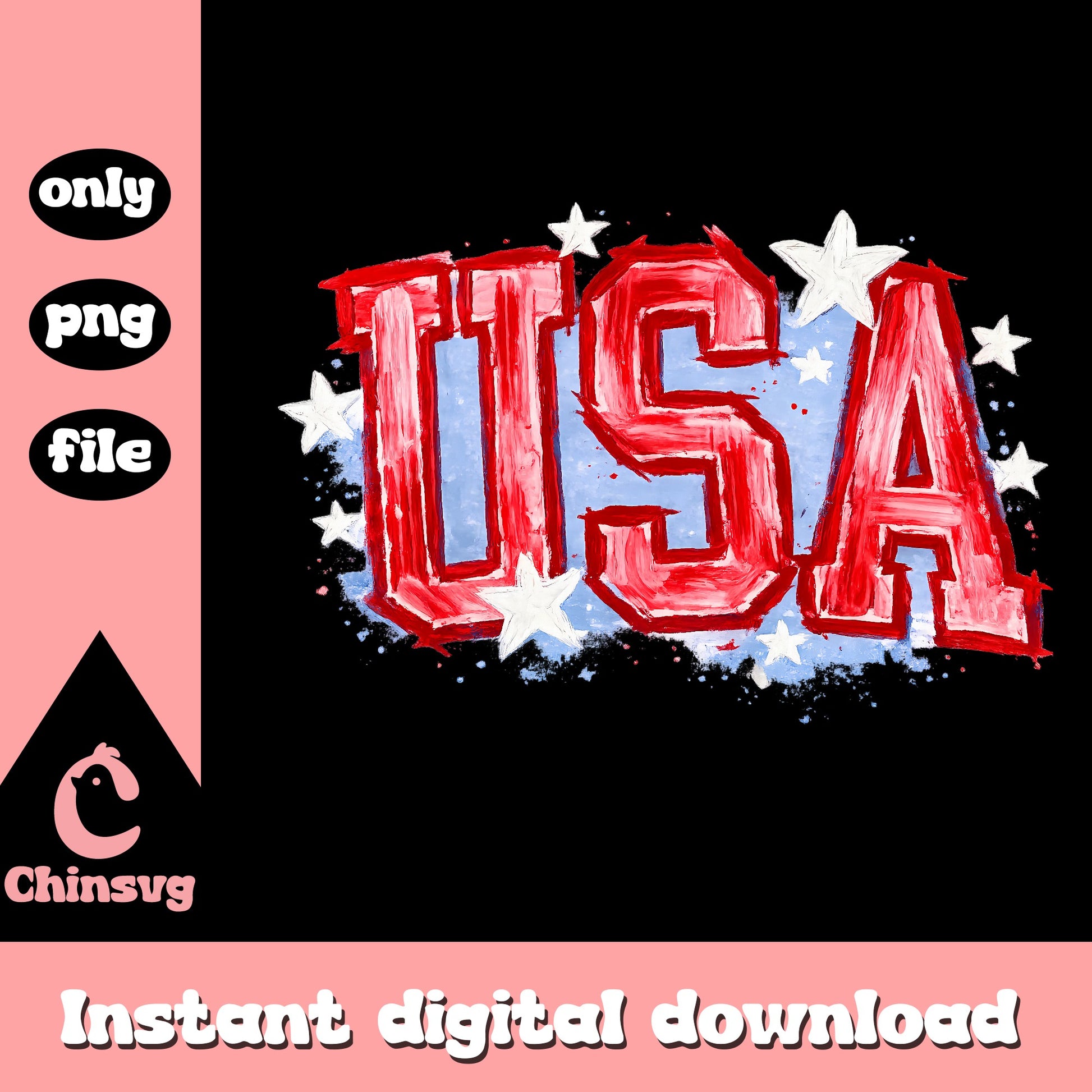 USA Patriotic Design PNG, 4th Of July Sublimation, PNG File