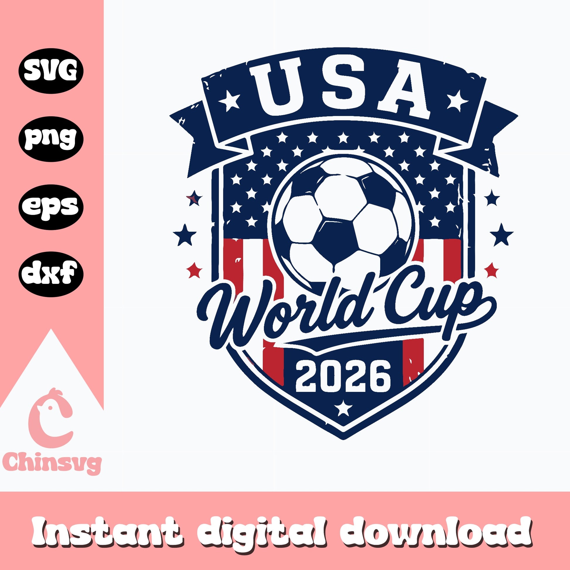 USA Soccer World Cup 2026 SVG, American Football PNG, Soccer Shield SVG