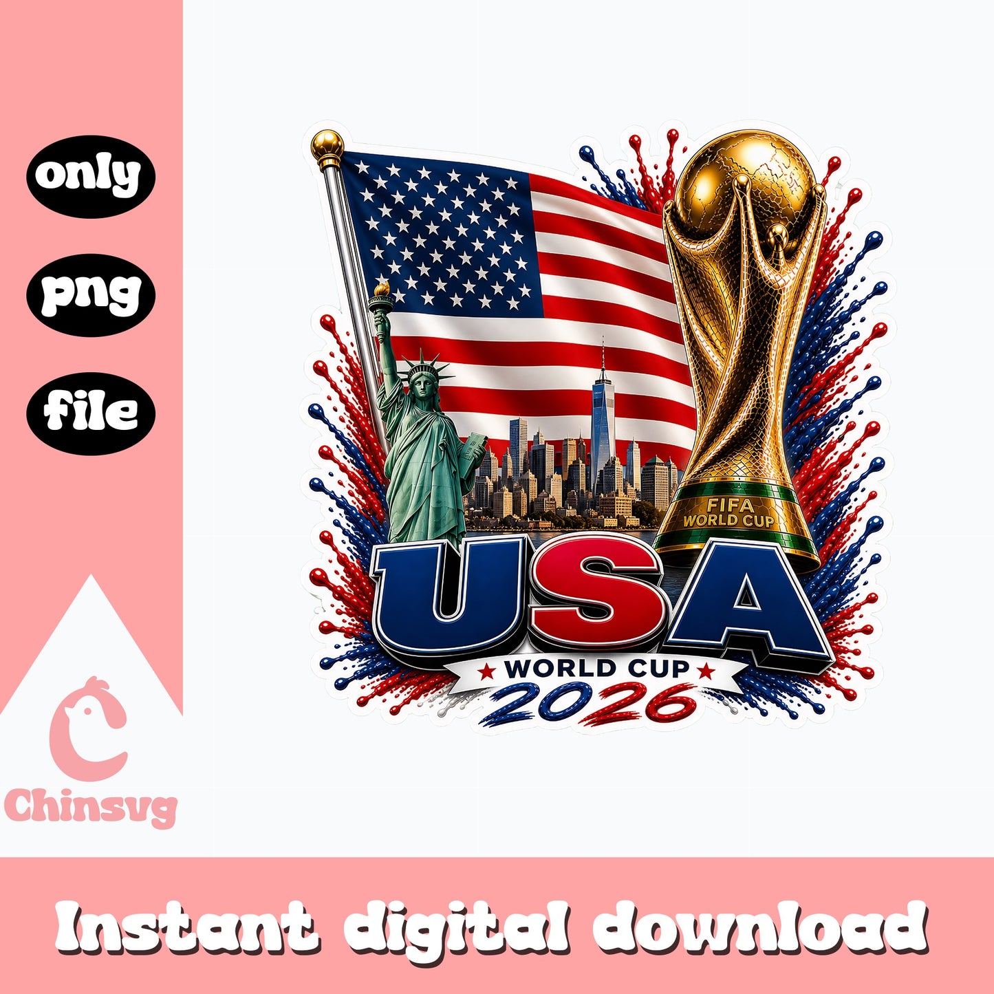 USA World Cup 2026 PNG, Soccer Trophy PNG, Football USA PNG