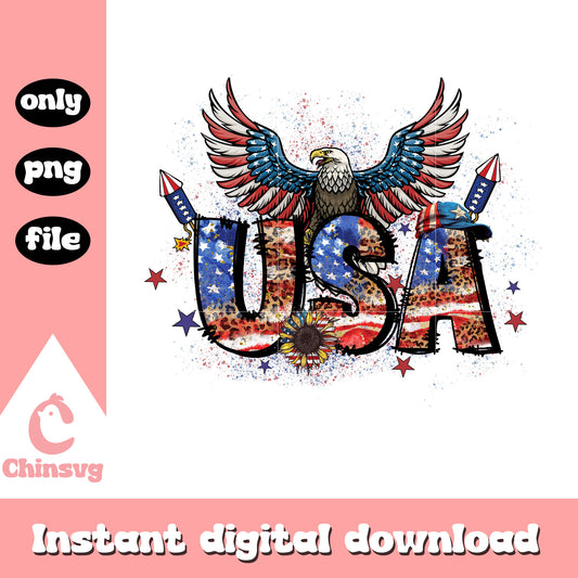 USA eagle and sunflower png, usa eagle png, usa flower png