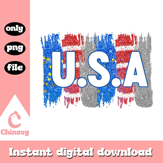USA flag 4th of July png, Glitter Fourth of July png, 4th July png