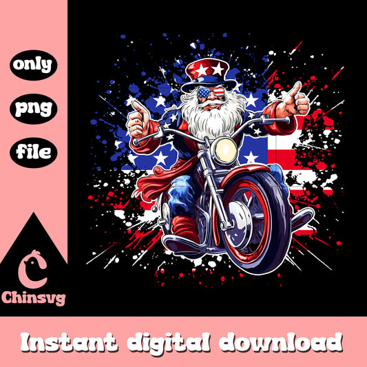 Uncle Sam ride motorbike png, uncle sam png, usa flag colorful png
