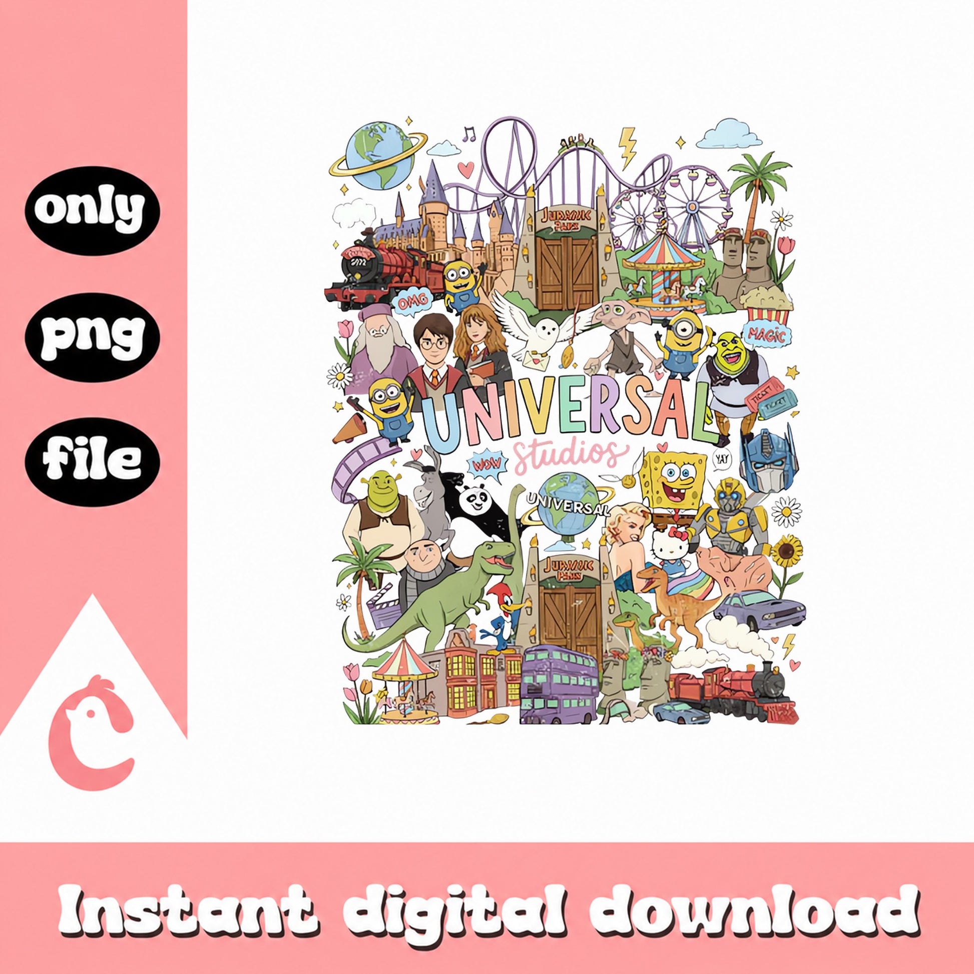 Universal Studios Theme Park PNG, Amusement Park Clipart, PNG File