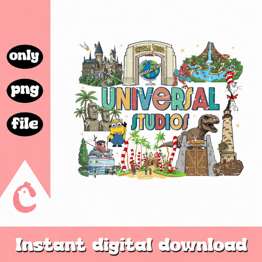 Universal Studios Theme Park PNG, Family Trip Shirt, Minions PNG
