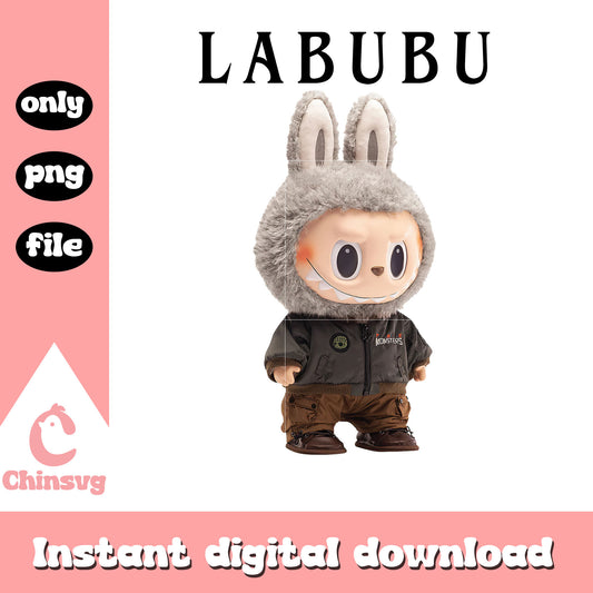 Urban monster labubu clipart design png, cute labubu png