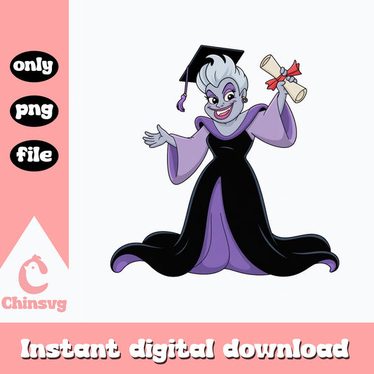 Ursula Graduation PNG, Disney Villain PNG, Little Mermaid PNG