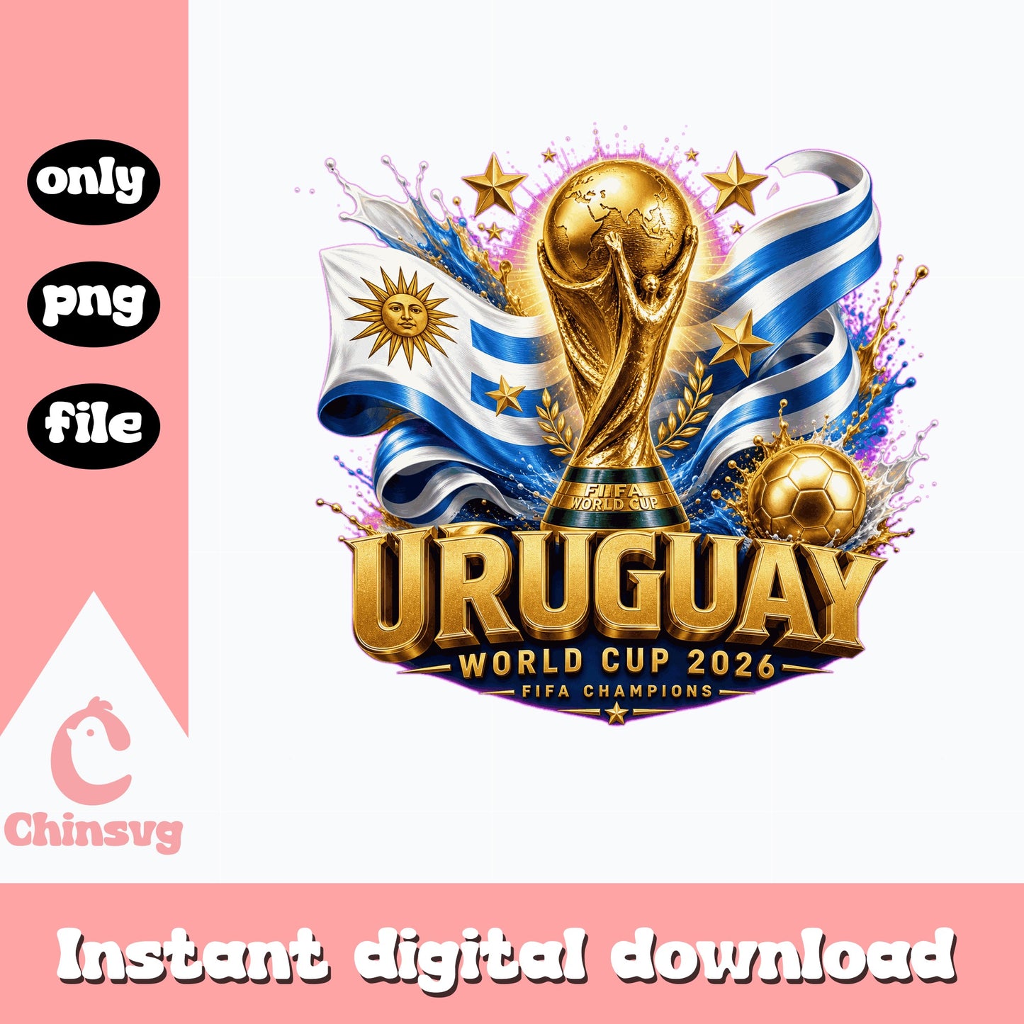 Uruguay World Cup 2026 PNG, FIFA Champions Soccer PNG, Uruguay Flag PNG