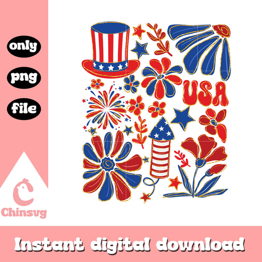 Usa 4th of july clipart design png, the 4th of july america png