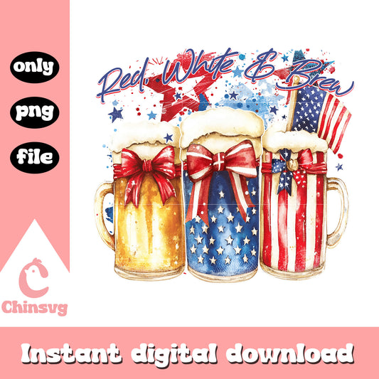 Usa beer retro Red white and blue coquette png, usa beer png
