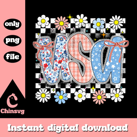 Usa daisy checkered png, Usa coquette checkered png, Usa coquette png