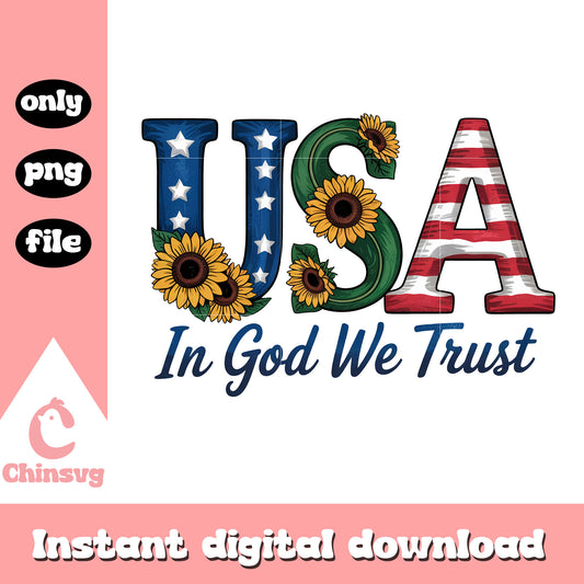 Usa in god we trust america design png, 4th of july png