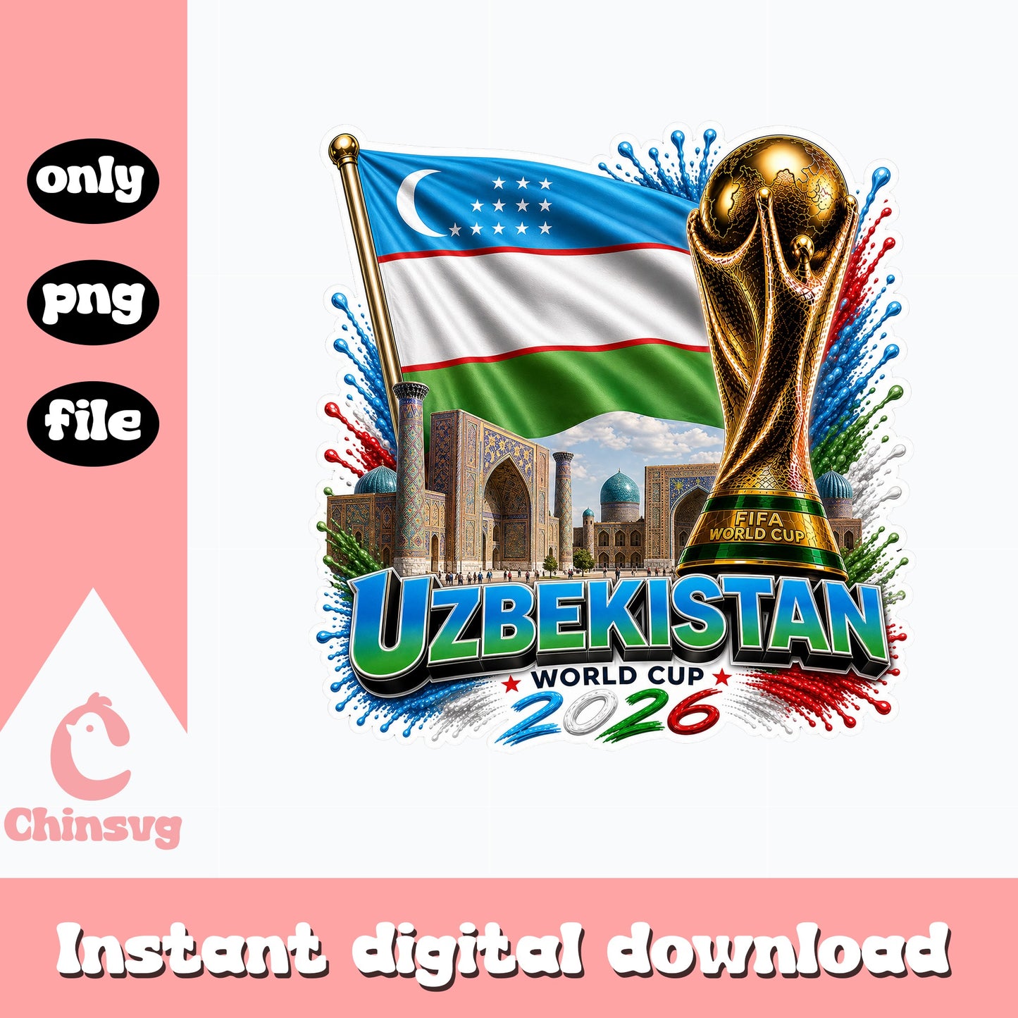 Uzbekistan World Cup 2026 PNG, Soccer Football Fan PNG, FIFA PNG