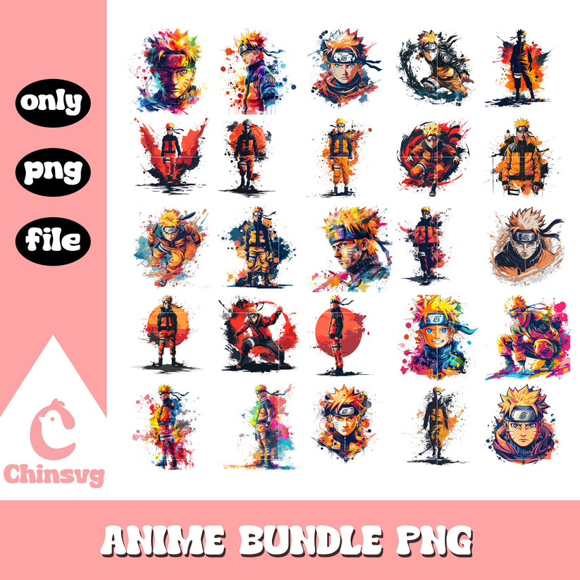 Uzumaki naruto watercolor design bundle png, anime png, naruto png ...