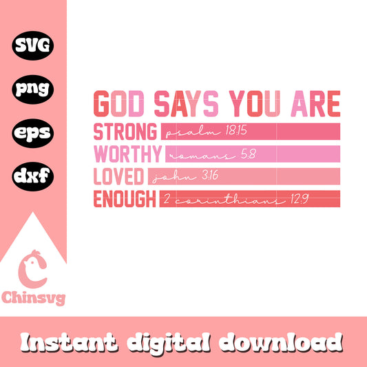 Valentine God says you are design svg, God says you are svg