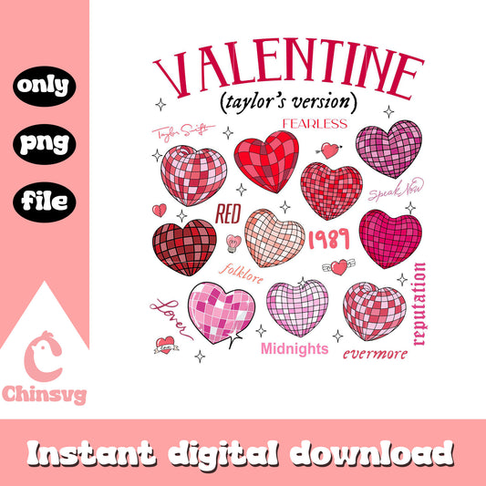 Valentine Taylor's version png, heart png, Taylor Swift albums png