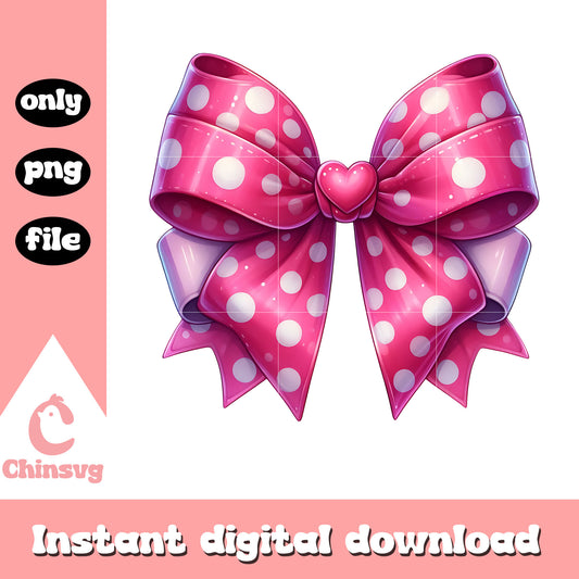 Valentine bow polka dot pattern png, bow png, valentine png