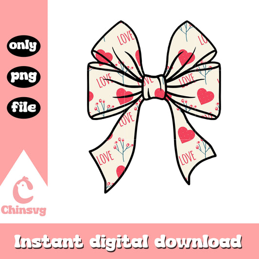 Valentine bow vintage design png, Valentine bow png, valentine png