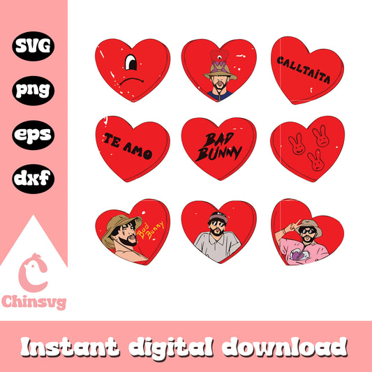 Valentine candy heart bad bunny svg, bad bunny svg, candy heart svg